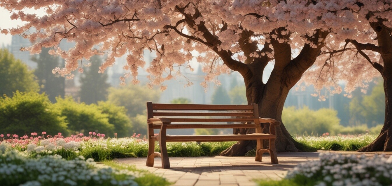 Wooden garden bench