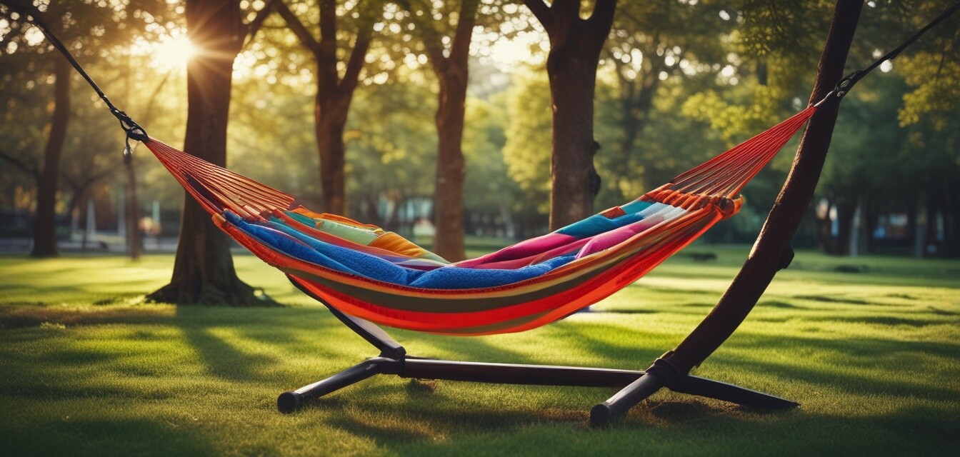 Colorful garden hammock