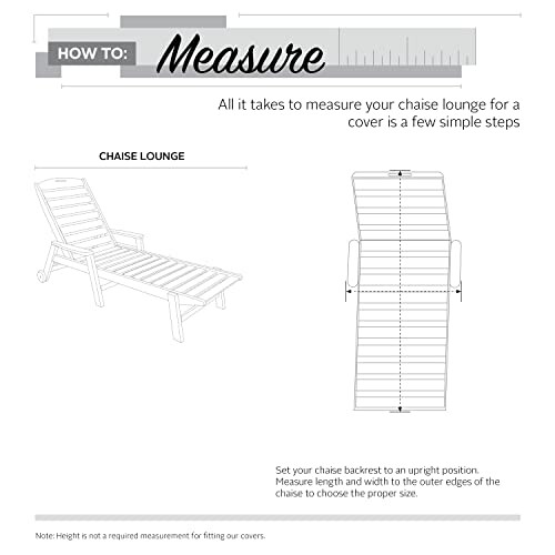 Guide for measuring a chaise lounge for a cover.