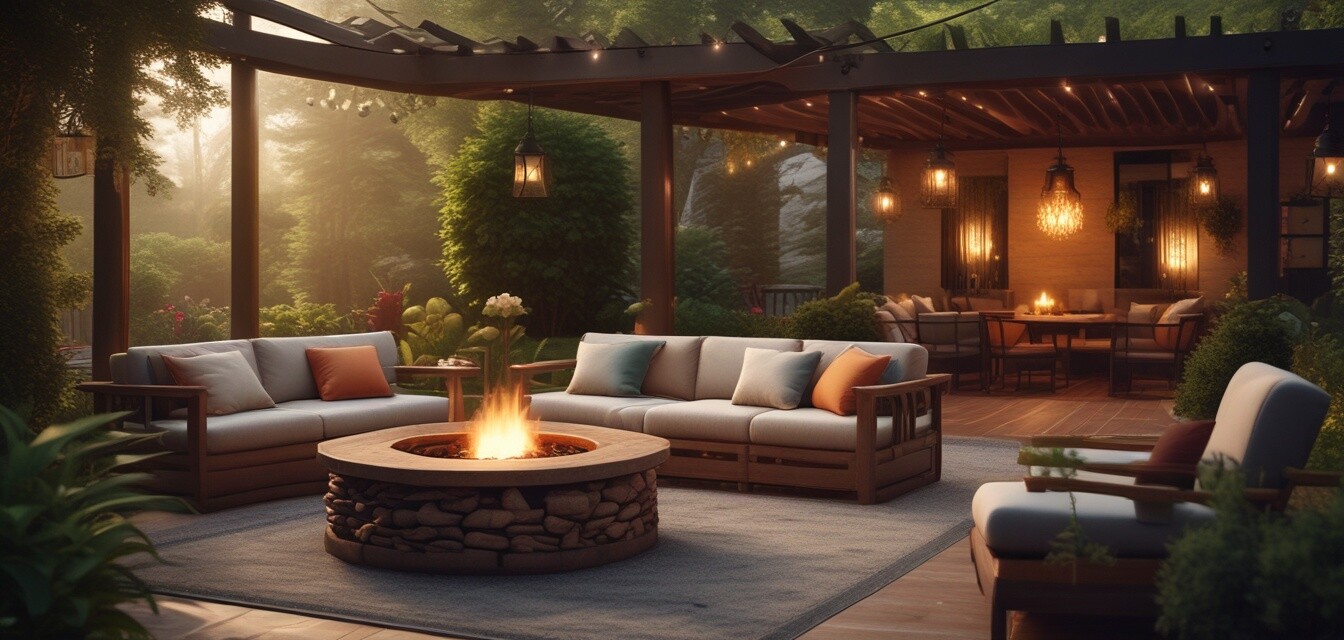 Outdoor fire pit setting