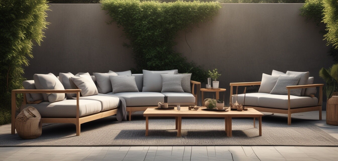 A diagram showing the ideal spacing for outdoor lounge furniture
