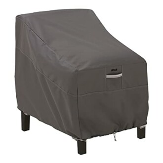 Grey patio chair cover with handle