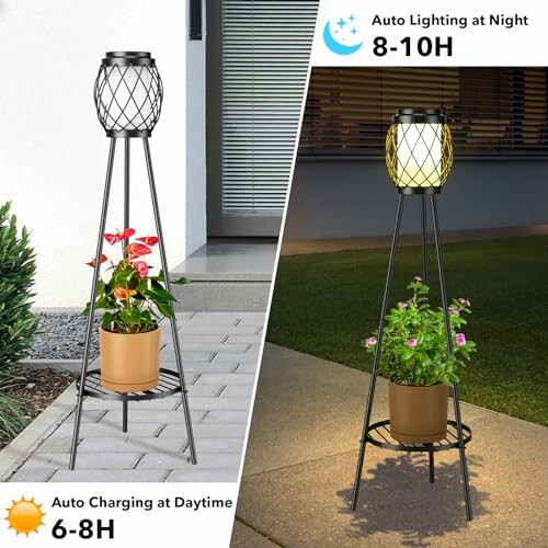 Solar Lights Outdoor with Plant Stands