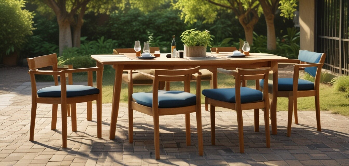Teak outdoor dining table set
