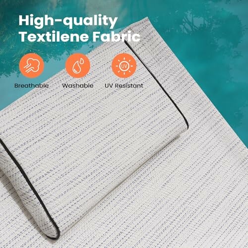 High-quality textilene fabric with breathable, washable, and UV resistant features.