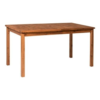 Rectangular wooden dining table with four legs.