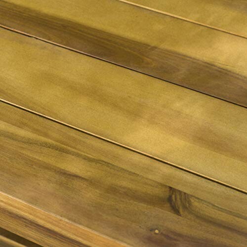 Close-up of a wooden table surface with visible grain patterns.